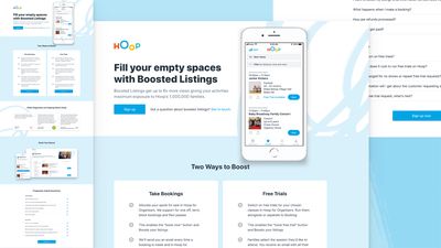 Hoop - Book and pay - Boosted Listings marketing page