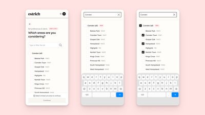 Ostrich - Buyer onboarding - The grouped area selector